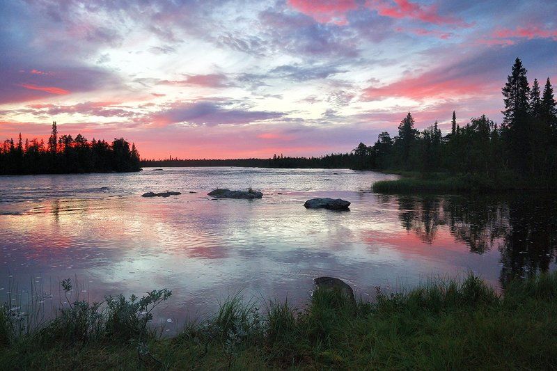 кольский, умба, закат, озеро, облака, d80 Белые ночи на Умбеphoto preview