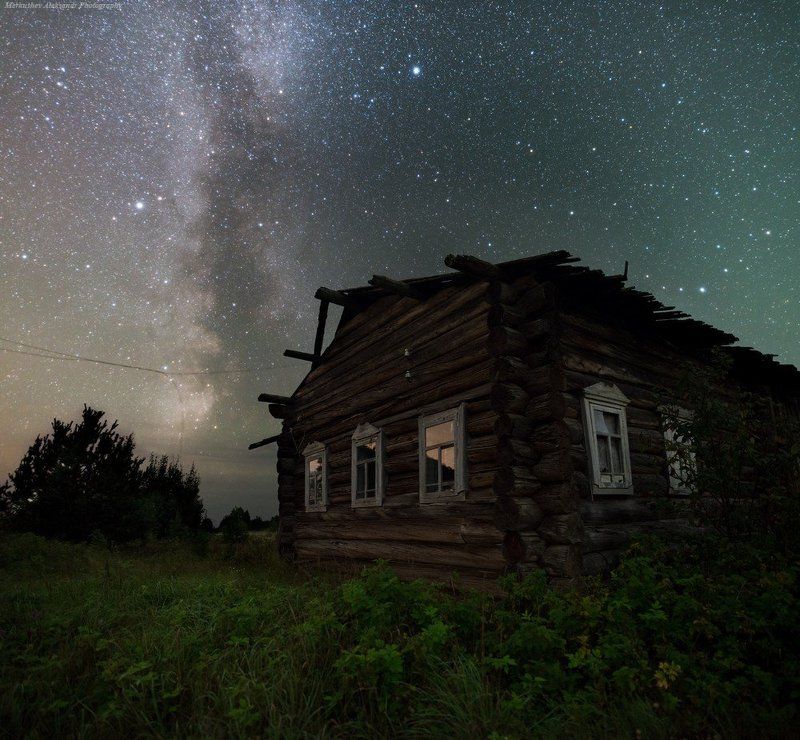 природа, лето, звезды, млечный путь, milky way, stars Звездная Изба фото превью