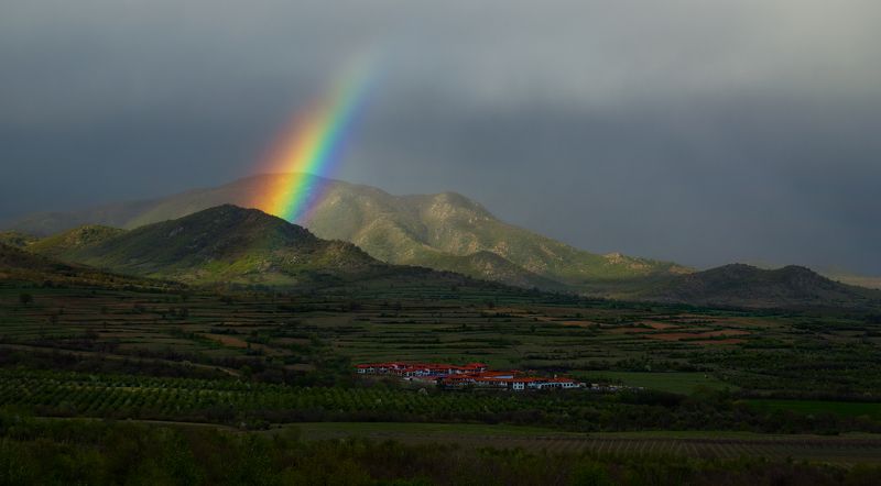 ranbow, clouds, mountain, Bulgaria, starosel, storm, spring,  Чтобы увидеть радугу, надо пережить дождь....photo preview