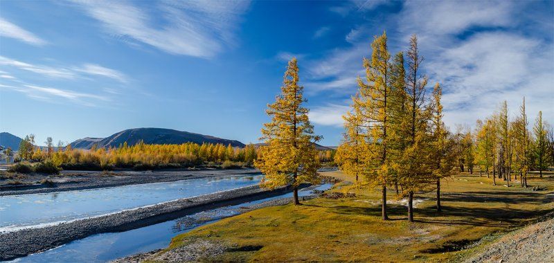 природа, пейзаж, алтай, горы, горный алтай, сибирь, осень, панорама, берег, река, ***photo preview