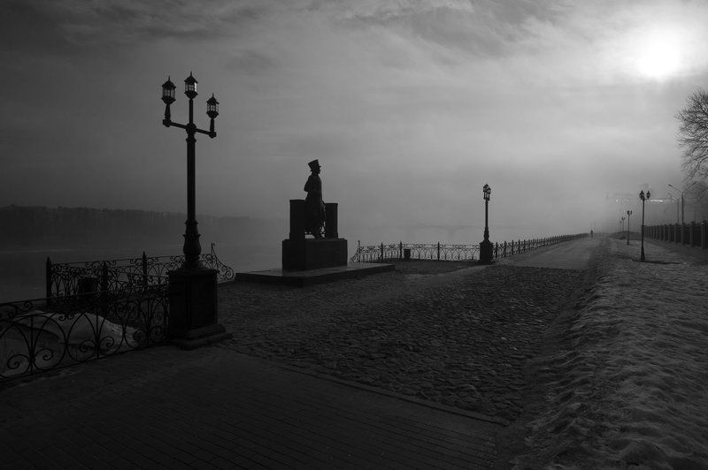 пейзаж тверь ч.б туман пушкин Тверь Пушкинphoto preview