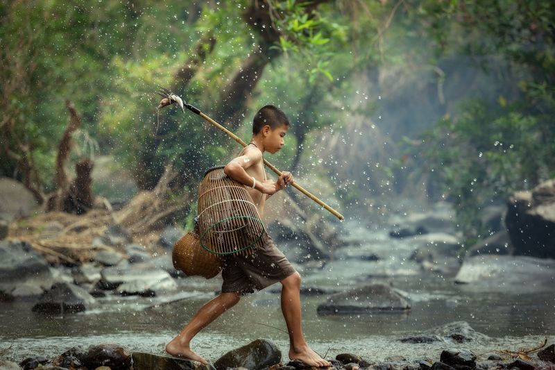 hunter,boy,child,fisherman,thai,asia, Hunterphoto preview