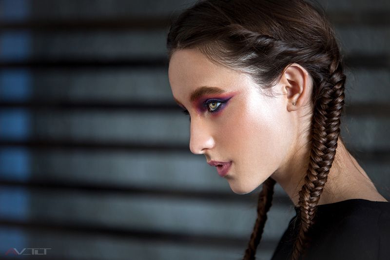 девушка, портрет,студийное фото,мейк,лицо,макияж,косы, губы Дарьяphoto preview