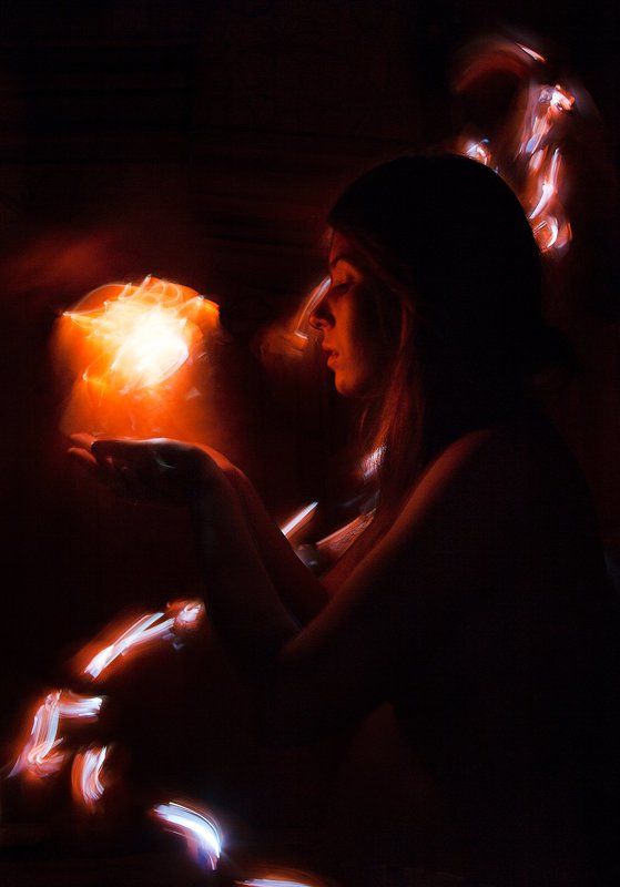 портрет, лайтпейнтинг, длинная выдержка, ночь, светоживопись Цветы огняphoto preview