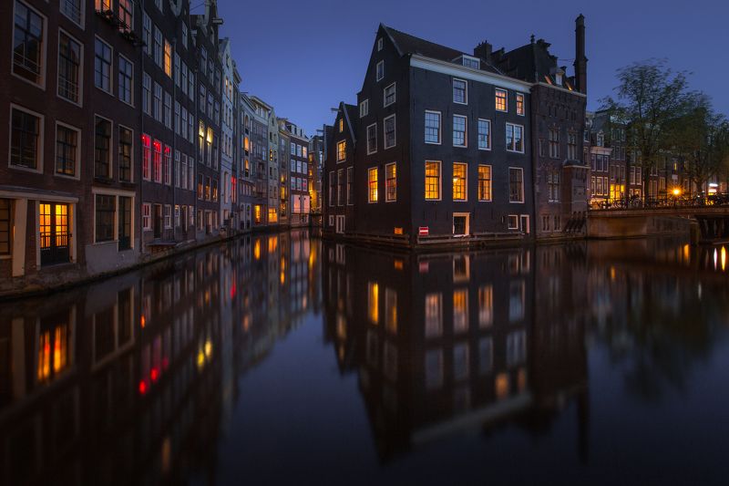 канал архитектура ночь свет Lights of Amsterdamphoto preview