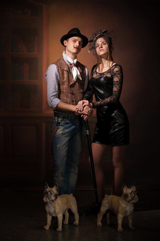 фотостудия, портрет, парная фотография, семейный портрет, стилизация, романтический, casual, fine art portrait, love story, davydov, постановочная фотография, классический, забавный, добрый, шуточный, праздничный Портрет слегка в английском стиле...photo preview