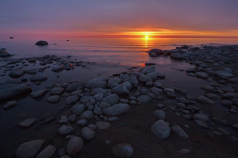 рассвет, утро, пейзаж,озеро, ладожское озеро, ладога, берег, камни, небо, свет Рассвет на Ладожскомphoto preview