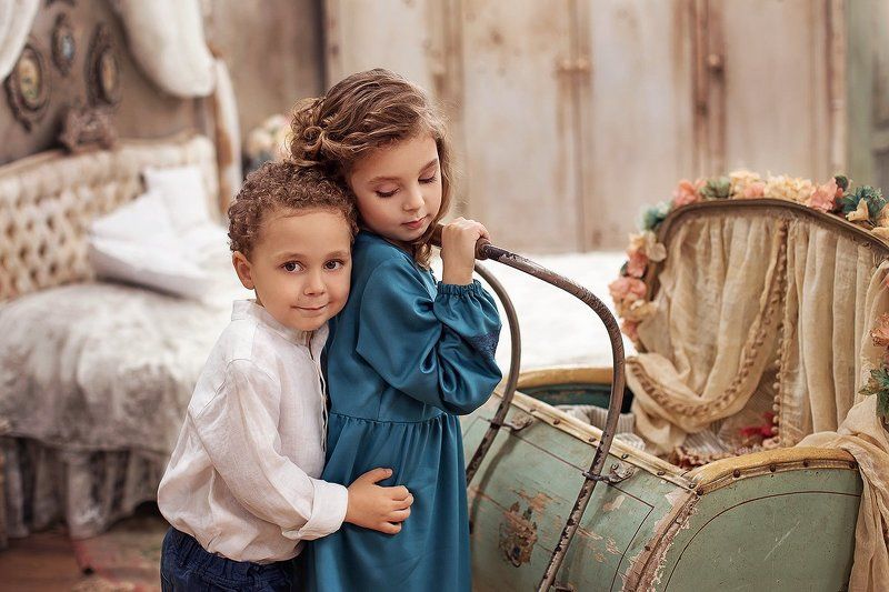семья, семейный фотограф, детский фотограф, детская фотосессия, винтаж, открытка, дети,Влада Былич photo preview