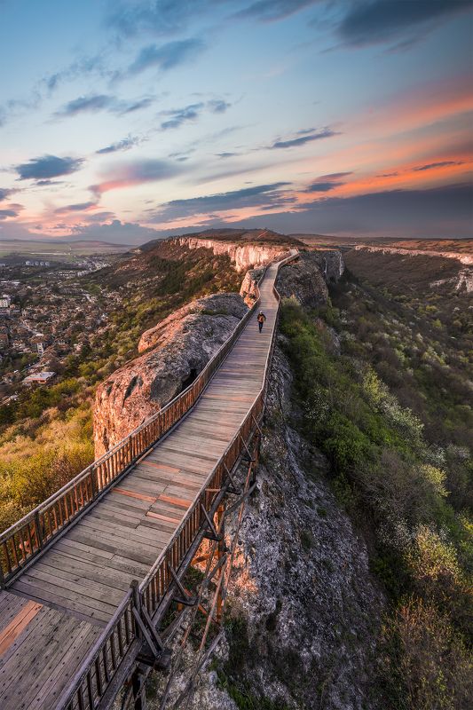 sunset, spring,fortress,nature, landscape, town To the horizonphoto preview