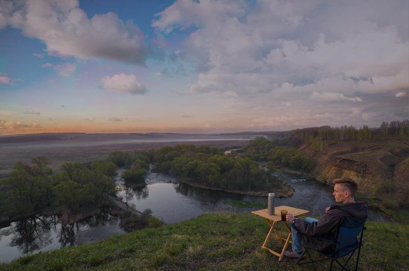 восход, весна, река Перед восходом в Ишутиноphoto preview