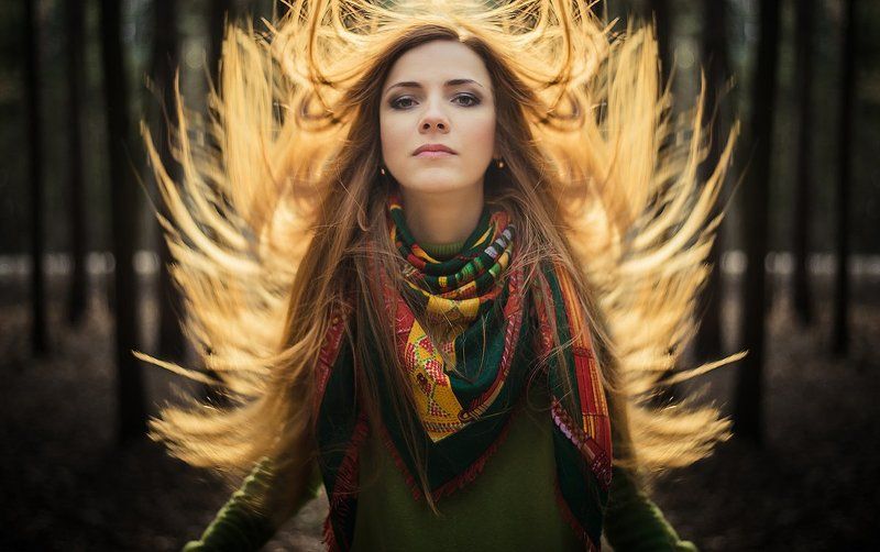 девушка, красивая, нежно, рыжая, свет Katephoto preview