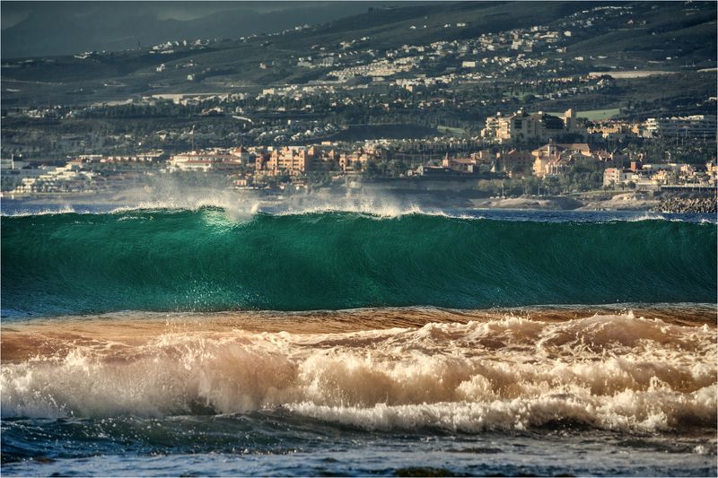 las; americas; playa; tenerife; de; beach; spain; canary; sea; waves; ocean; surf; water; europe; surfing; tourism; coast; shore; islands; island; sky; travel; sport; european; spanish; atlantic; blue; holiday; vacation; sunny; mountain; destination; coas tenerifephoto preview