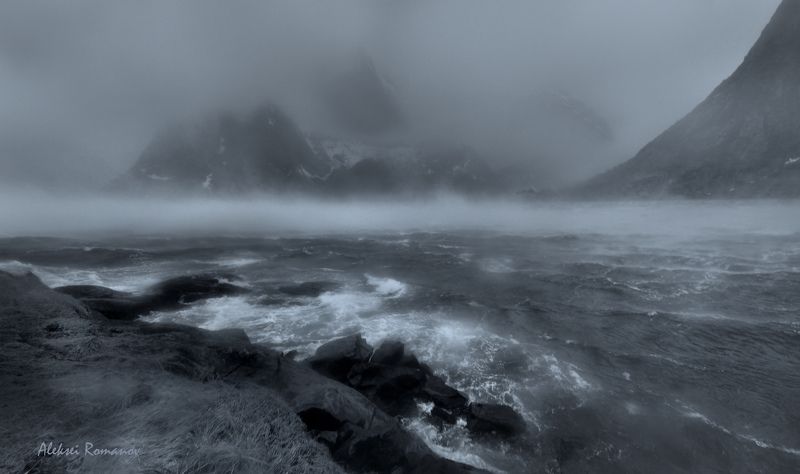 путешествия, норвегия, лофотенские острова, природа, море, шторм, lofoten islands Штормphoto preview