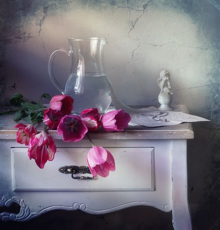 цветы, букет, тюльпаны, винтаж От Него..photo preview