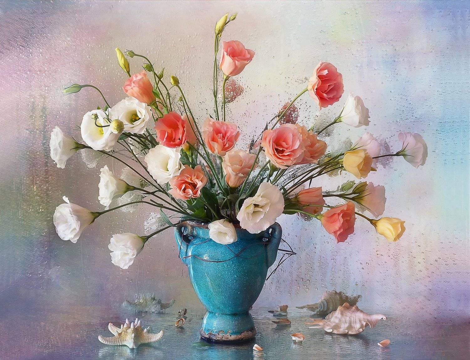 Из серии "Морская акварель". Автор: Айснер Юлия цветы, букет, вода, отражение, Айснер Юлия