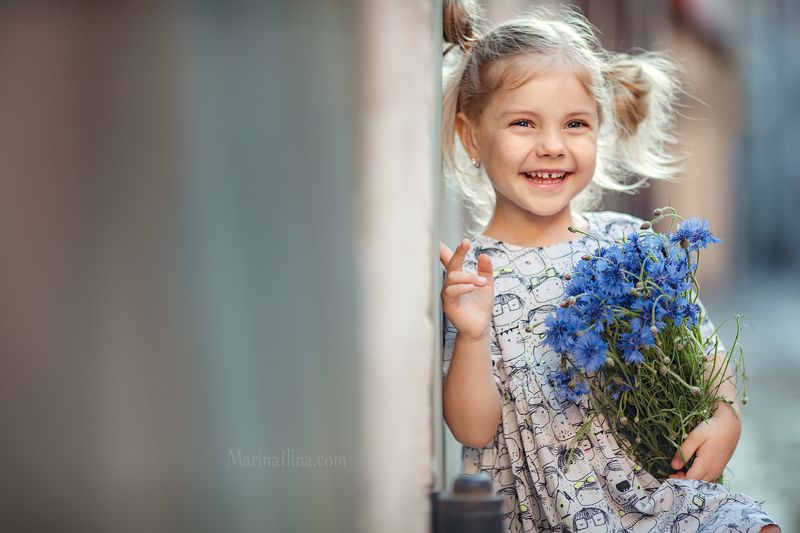 kid, child, children, girl, summer, flowers photo preview