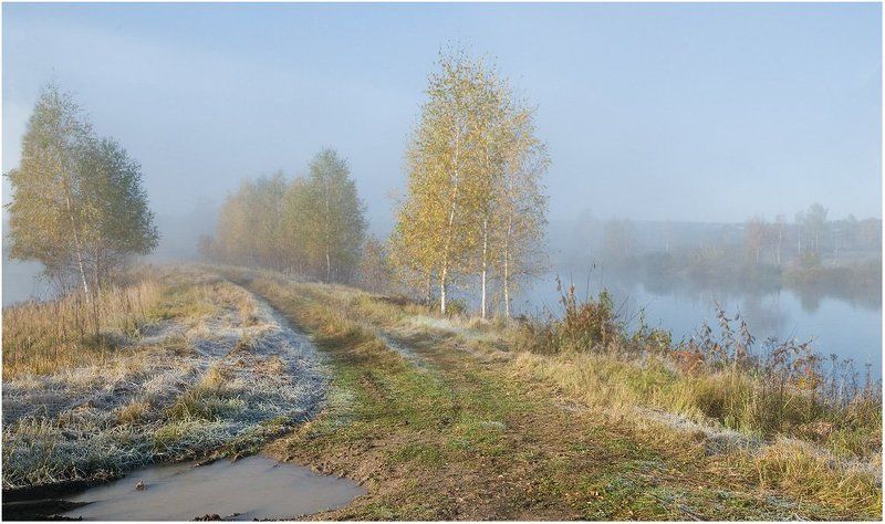 осень, туман, рассвет Осенние акварелиphoto preview