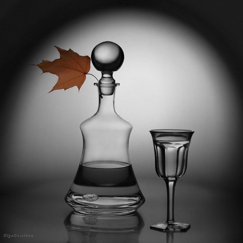 фото, лист, натюрморт, стекло, осень глоток осени фото превью