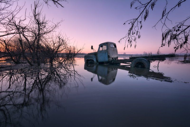 пейзаж, пейзажная съемка, утро, разлив,апрель,  свежесть, молодая зелень, никон, landscape,  fog, morning, car Разлив.....photo preview