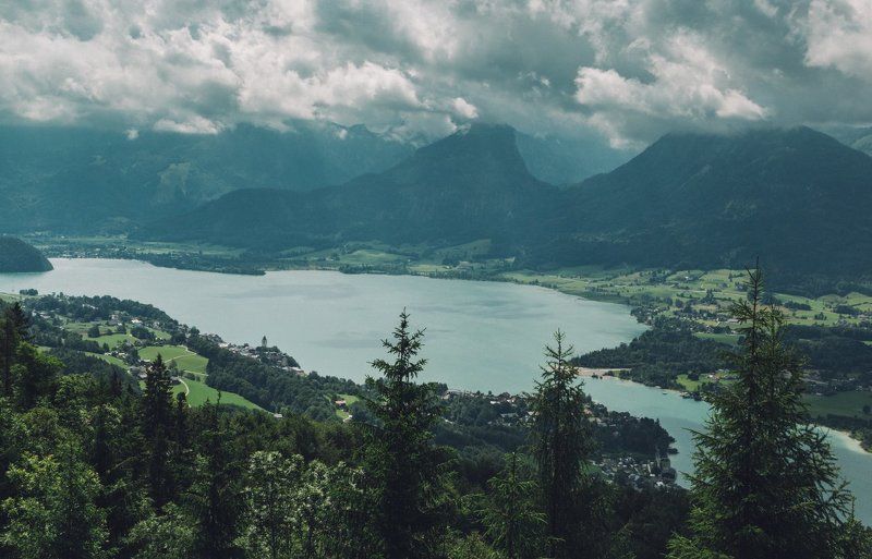 горы; лес; гроза; mondsee; лето; австрия; Надвигалась летняя грозаphoto preview