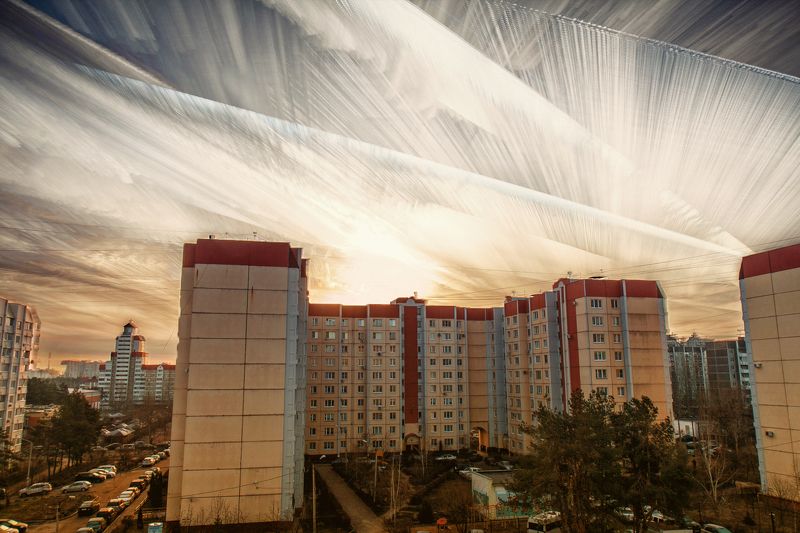 природа, облака, красота, небо, пейзаж, городской пейзаж Небесные перьяphoto preview