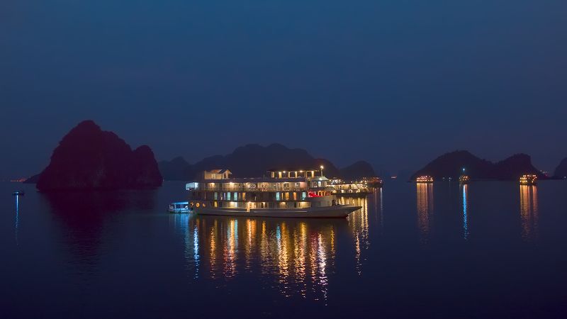 путешествия,travel,landscape,vietnam,halong bay, night, Ночь в бухте Халонг.photo preview