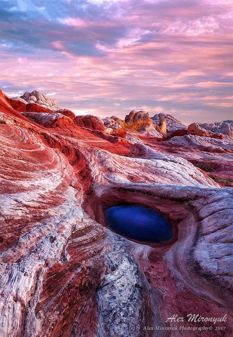 Пустыня, США, Аризона, Юта, Белый, Карман, Вермилион, Клифс, Волна, Закат, , Alex Mironyuk