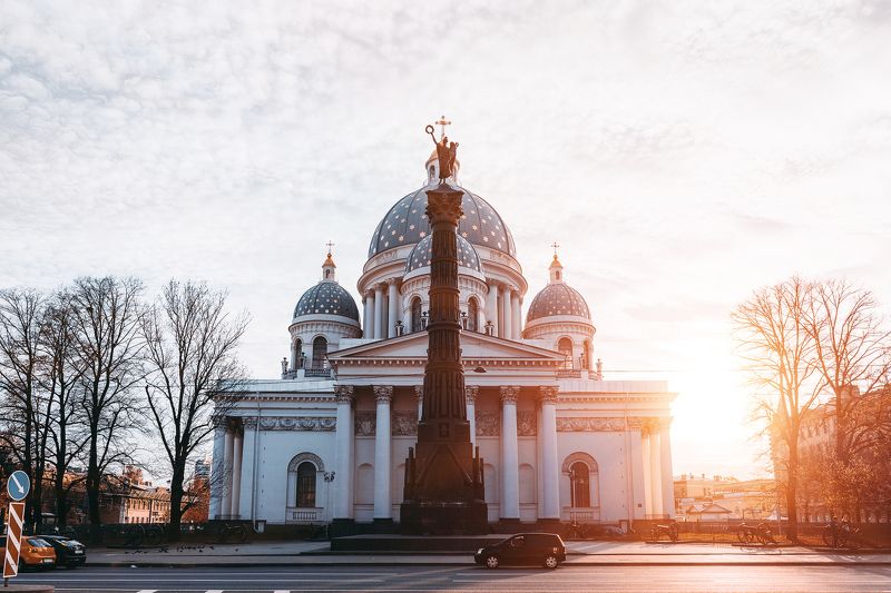 spring, russia, snow, спб, весна, снег, city, sky, небо, город, архитектура Троицкий Соборphoto preview