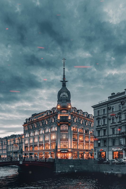 spring, russia, snow, спб, весна, снег, city, sky, небо, город, архитектура Торговый дом Эсдерс и Схейфальсphoto preview