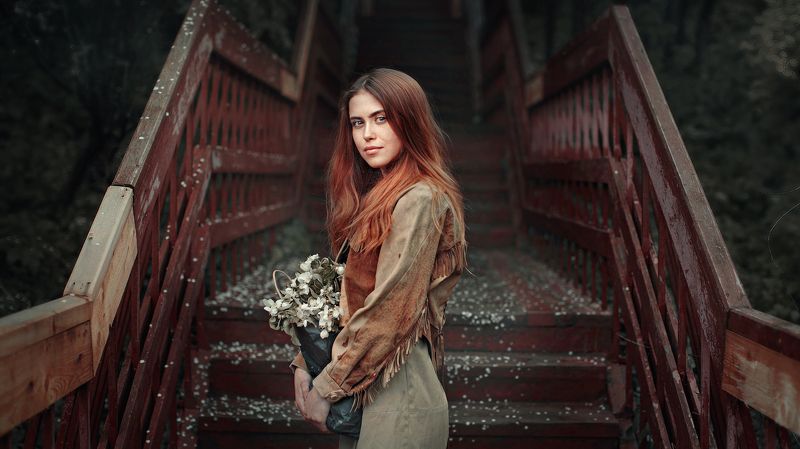 портрет, девушка, глаза, женщина, рыжая Катяphoto preview