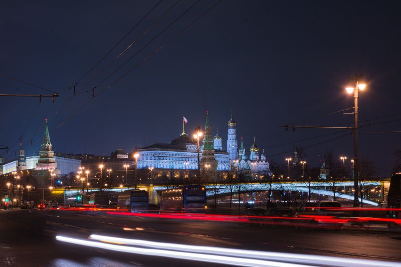 Architecture, buildings, night, russia, moscow, street, winter, cold, snow, ice, kremlin, river, embankment, stars, vacation, christmas, walk, new year, архитектура, строения, дорога, ночь, россия, москва, улица, зима, холод, снег, лед, кремль, река, набе Бжикphoto preview