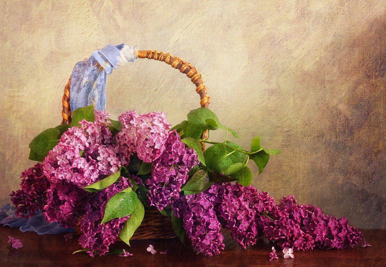 цветы, сирень, букет, корзина, Айснер Юлия