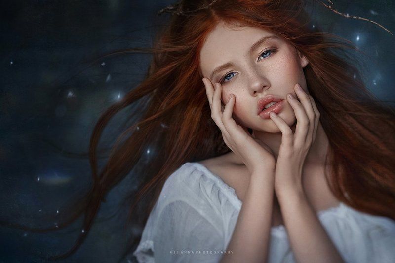 девушка, с, лисой Чертог лисыphoto preview