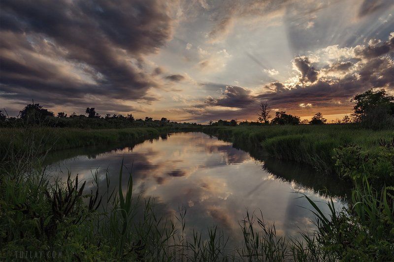 земля таманская, таманский полуостров, закат Где то там, за камышами, плещется Азовское море . . . фото превью