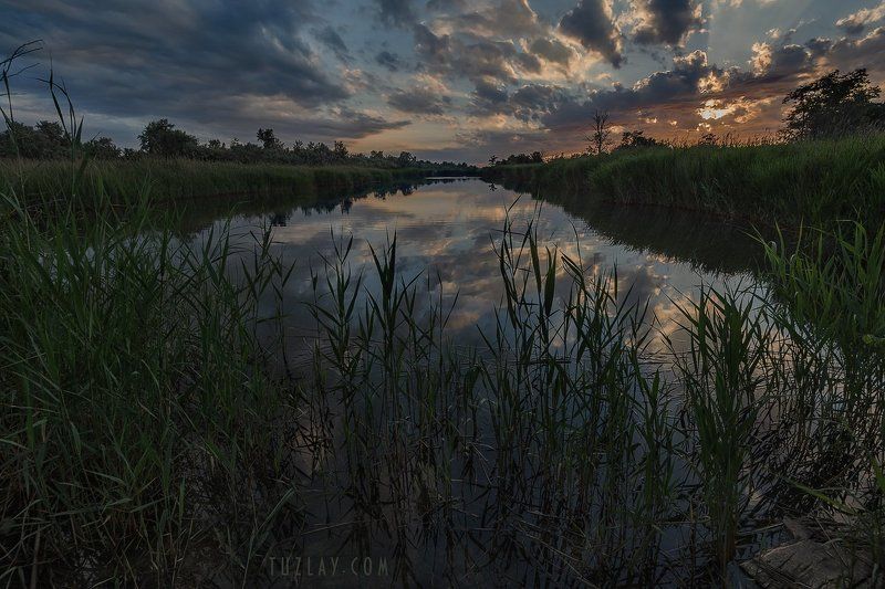 земля таманская, таманский полуостров, закат И снова про закат над камышами фото превью
