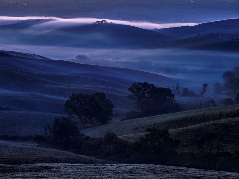 tuscany, toscana, belvedere Tuscany blue hour..photo preview
