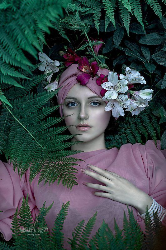 лес, фея, мистика, фэнтези, цветы, руки, лицо, розовый, платье, Маргарита Гусева, Margarita Guseva, garden, grove, green, girl, pink, flower, волшебство Леснаяphoto preview