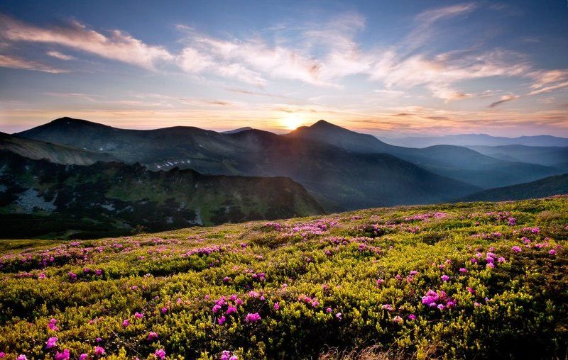 закат, над, говерлой photo preview