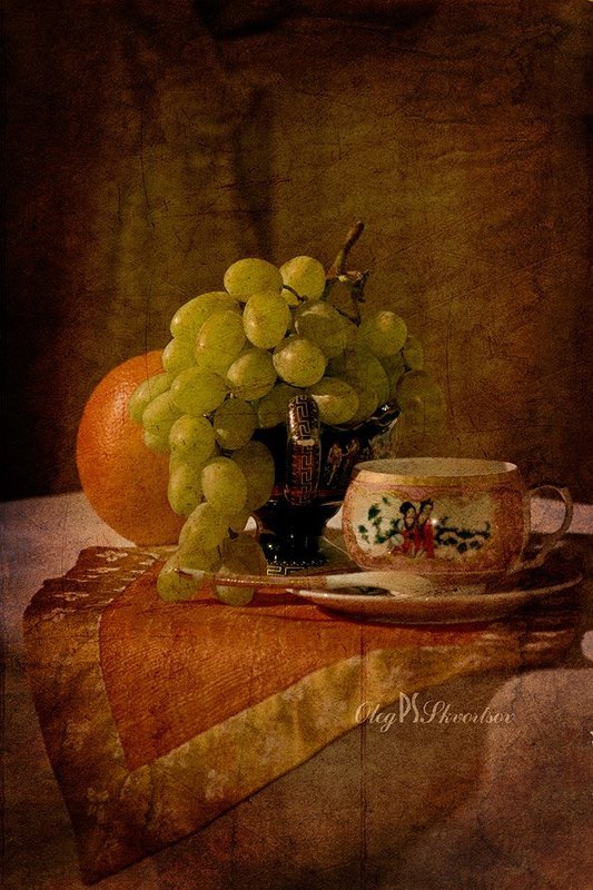 натюрморт, виноград, чашка Натюрphoto preview