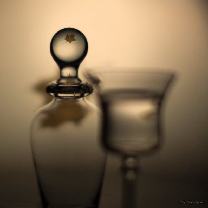 фото, стекло, осень, лист, натюрморт глоток осени 4 фото превью