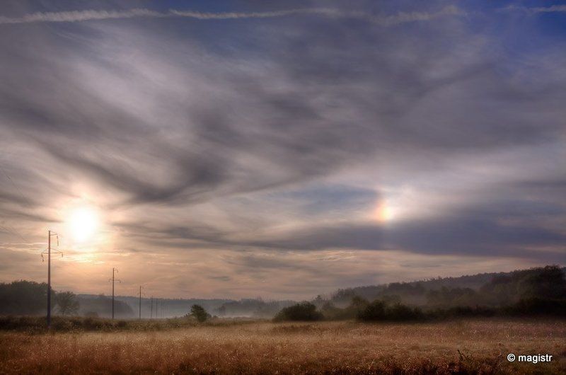 гало, явление природы, туман, рассвет Галоphoto preview