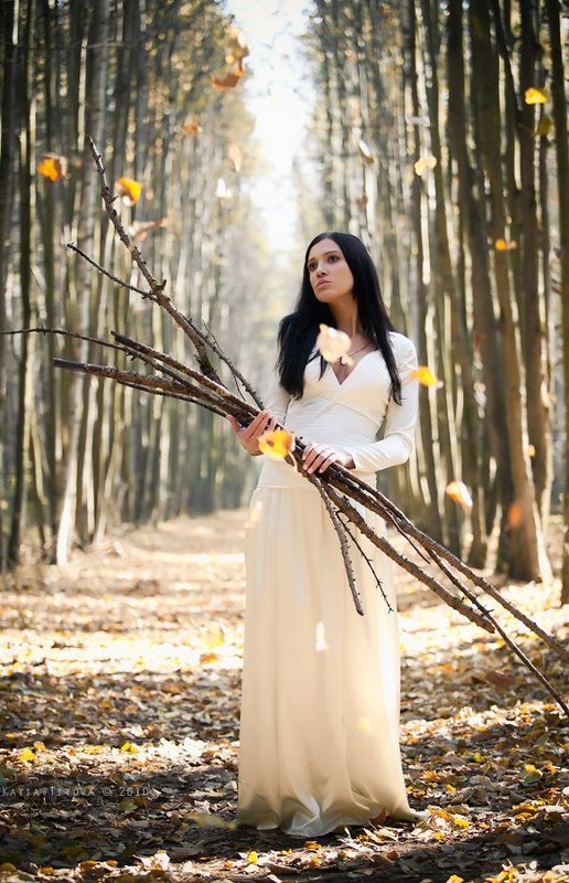 девушка, осень ...photo preview