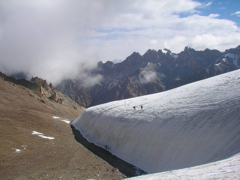 каракорум, ледник. Язык ледника.photo preview
