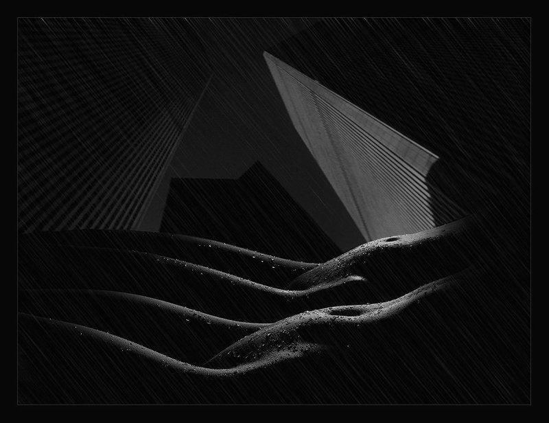 девушки, силуэты, дождь Под дождём... или городская неоромантика...photo preview