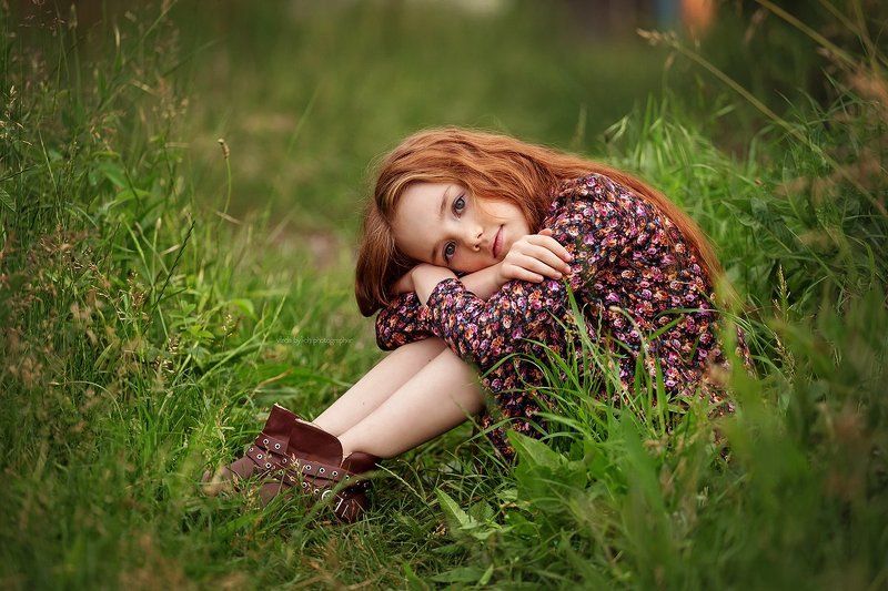 фотограф в краснодаре, детская фотография, детский портрет, влада былич, фотограф влада былич, лето, рыжая девочка Полинаphoto preview