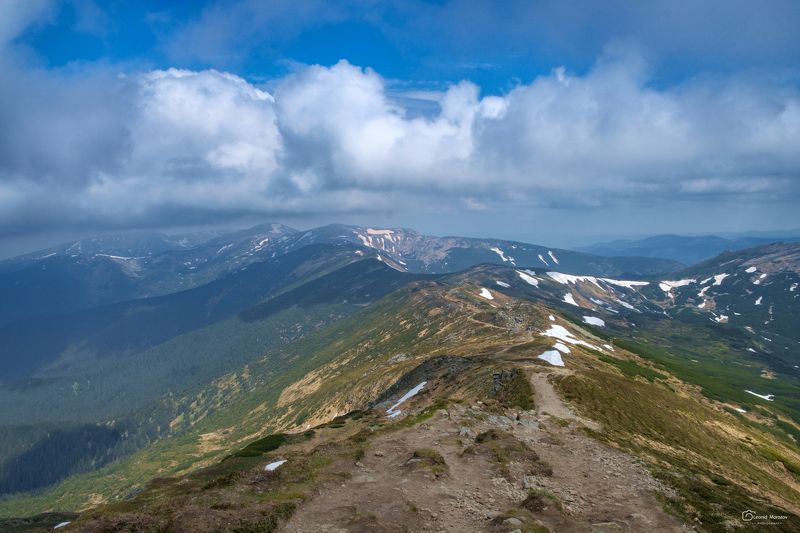 рассвет., туман., карпаты., горы.  фото превью