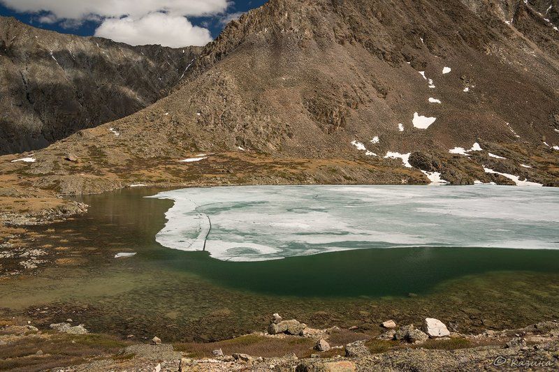 горы, чихачёва, алтай, горный алтай, озеро, лето Левитация озёрного льдаphoto preview