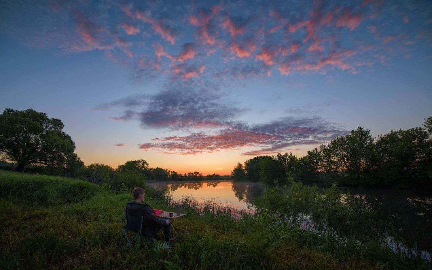 На исходе короткой ночи. Автор: Andrew Kolobov Восход, Река, Andrew Kolobov