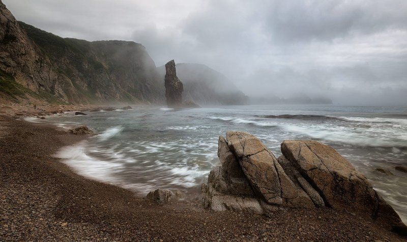 приморский край, море, солнце, рассвет, море, побережье Ежик в туманеphoto preview