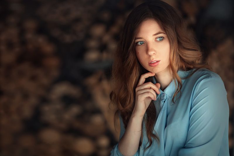 девушка, портрет, студия, естественный свет, рыжая, красота Настяphoto preview